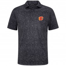 Calgary Flames Levelwear Black Speckle Polo