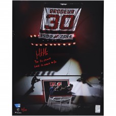 Martin Brodeur New Jersey Devils Autographed Fanatics Authentic 16 x 20 Jersey Retirement Ceremony Photograph with Multiple Inscriptions - Limited Edition of 10