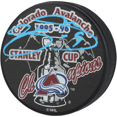 Joe Sakic Colorado Avalanche Autographed Fanatics Authentic 1996 Stanley Cup Champions Hockey Puck