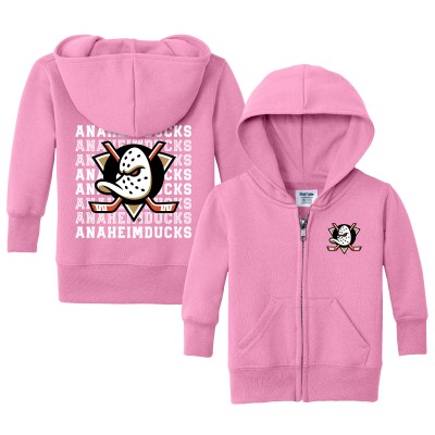 Малышам Anaheim Ducks Chad & Jake Light Pink Full-Zip Retro Hoodie