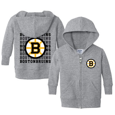 Малышам Boston Bruins Chad & Jake Heather Gray Full-Zip Retro Hoodie