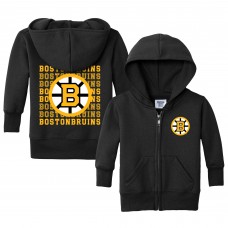 Малышам Boston Bruins Chad & Jake Black Full-Zip Retro Hoodie