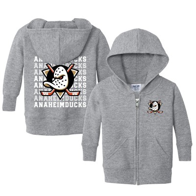 Малышам Anaheim Ducks Chad & Jake Heather Gray Full-Zip Retro Hoodie