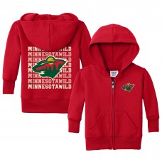 Малышам Minnesota Wild Chad & Jake Red Full-Zip Retro Hoodie