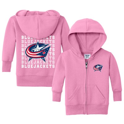 Малышам Columbus Blue Jackets Chad & Jake Light Pink Full-Zip Retro Hoodie