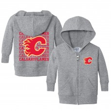 Малышам Calgary Flames Chad & Jake Heather Gray Full-Zip Retro Hoodie