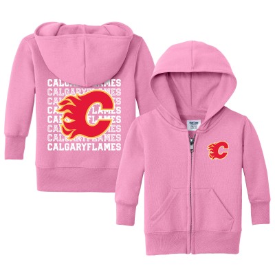 Малышам Calgary Flames Chad & Jake Light Pink Full-Zip Retro Hoodie