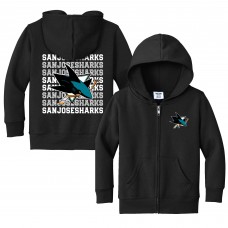 Toddler San Jose Sharks Chad & Jake Black Full-Zip Retro Hoodie