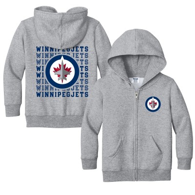 Toddler Winnipeg Jets Chad & Jake Heather Gray Full-Zip Retro Hoodie