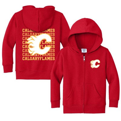 Toddler Calgary Flames Chad & Jake Red Full-Zip Retro Hoodie