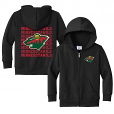 Toddler Minnesota Wild Chad & Jake Black Full-Zip Retro Hoodie