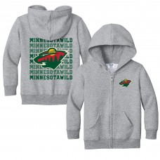 Toddler Minnesota Wild Chad & Jake Heather Gray Full-Zip Retro Hoodie