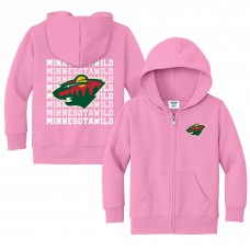 Toddler Minnesota Wild Chad & Jake Light Pink Full-Zip Retro Hoodie