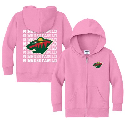 Toddler Minnesota Wild Chad & Jake Light Pink Full-Zip Retro Hoodie