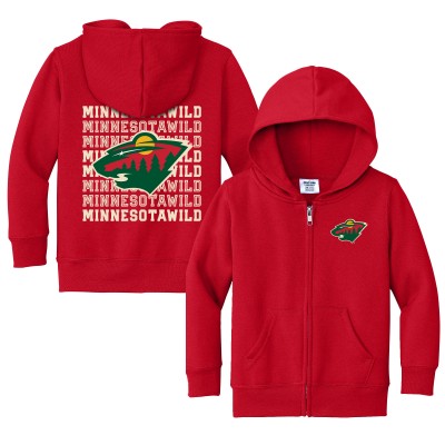 Toddler Minnesota Wild Chad & Jake Red Full-Zip Retro Hoodie