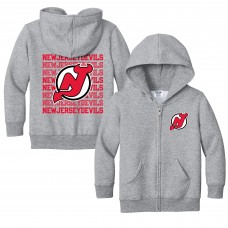Toddler New Jersey Devils Chad & Jake Heather Gray Full-Zip Retro Hoodie