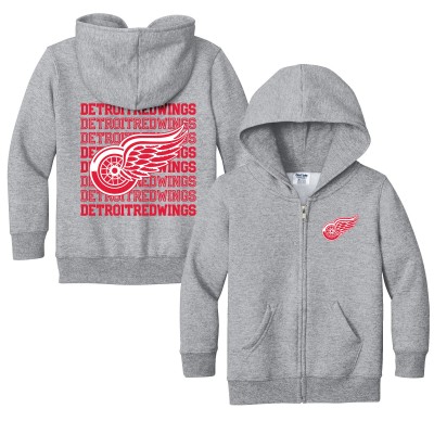 Toddler Detroit Red Wings Chad & Jake Heather Gray Full-Zip Retro Hoodie