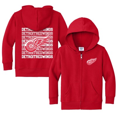 Toddler Detroit Red Wings Chad & Jake Red Full-Zip Retro Hoodie