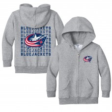 Toddler Columbus Blue Jackets Chad & Jake Heather Gray Full-Zip Retro Hoodie