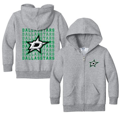 Toddler Dallas Stars Chad & Jake Heather Gray Full-Zip Retro Hoodie