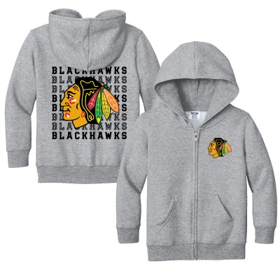 Toddler Chicago Blackhawks Chad & Jake Heather Gray Full-Zip Retro Hoodie