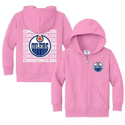 Toddler Edmonton Oilers Chad & Jake Light Pink Full-Zip Retro Hoodie