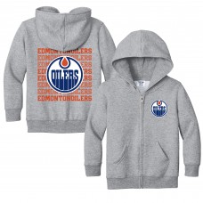 Toddler Edmonton Oilers Chad & Jake Heather Gray Full-Zip Retro Hoodie