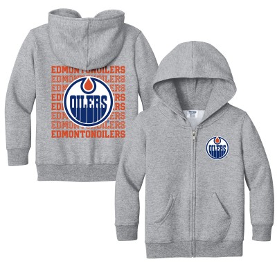 Toddler Edmonton Oilers Chad & Jake Heather Gray Full-Zip Retro Hoodie