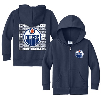 Toddler Edmonton Oilers Chad & Jake Navy Full-Zip Retro Hoodie