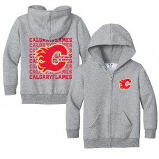 Toddler Calgary Flames Chad & Jake Heather Gray Full-Zip Retro Hoodie