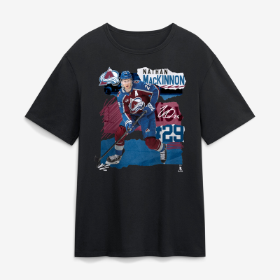 Colorado Avalanche Nathan MacKinnon Black Fresh Ice T-Shirt