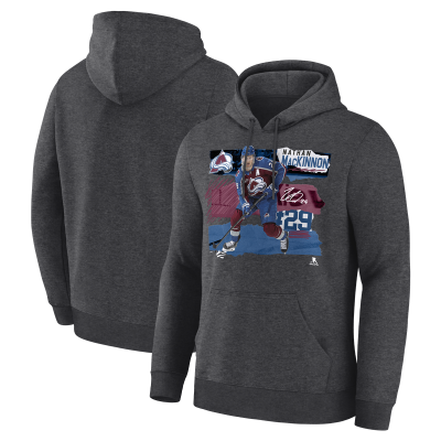 Colorado Avalanche Nathan MacKinnon Charcoal Fresh Ice Hoodie