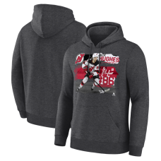 New Jersey Devils Jack Hughes Charcoal Fresh Ice Hoodie