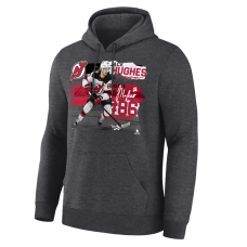New Jersey Devils Jack Hughes Charcoal Fresh Ice Hoodie