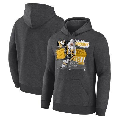 Pittsburgh Penguins Sidney Crosby Charcoal Fresh Ice Hoodie