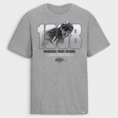 Футболка Los Angeles Kings Anze Kopitar Gray Franchise Points Record
