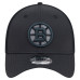 Бейсболка Boston Bruins New Era Black Blackout 39THIRTY Stretch