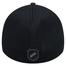 Бейсболка Washington Capitals New Era Black Blackout 39THIRTY Flex Fit