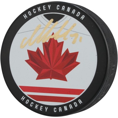 Macklin Celebrini Team Canada Autographed Fanatics Authentic 2026 Winter Olympics Hockey Puck