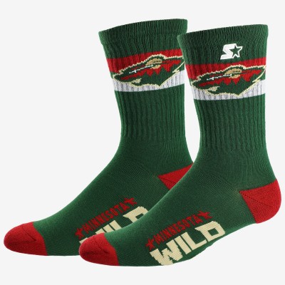 Unisex Minnesota Wild Starter Team Color Two-Stripe Crew Socks