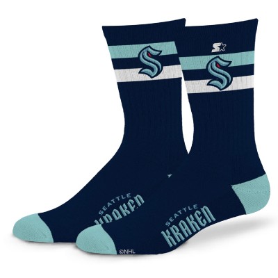 Unisex Seattle Kraken Starter Team Color Two-Stripe Crew Socks