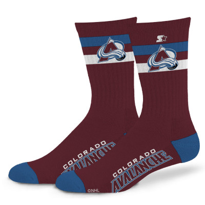 Unisex Colorado Avalanche Starter Team Color Two-Stripe Crew Socks