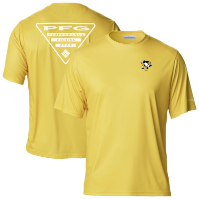 Футболка Pittsburgh Penguins Columbia PFG Gold Terminal Tackle Omni-Shade