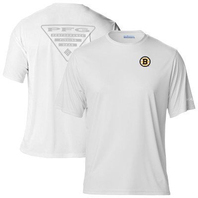 Футболка Boston Bruins Columbia PFG White Terminal Tackle Omni-Shade