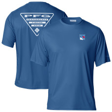 Футболка New York Rangers Columbia PFG Blue Terminal Tackle Omni-Shade