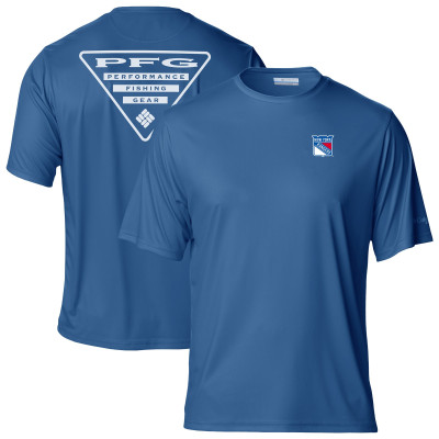 Футболка New York Rangers Columbia PFG Blue Terminal Tackle Omni-Shade
