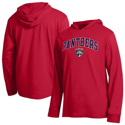 Футболка с длинным рукавом Florida Panthers Champion Red All-Star Lightweight Hooded