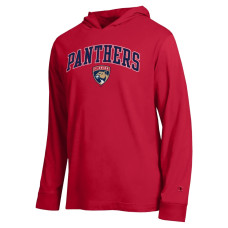 Футболка с длинным рукавом Florida Panthers Champion Red All-Star Lightweight Hooded