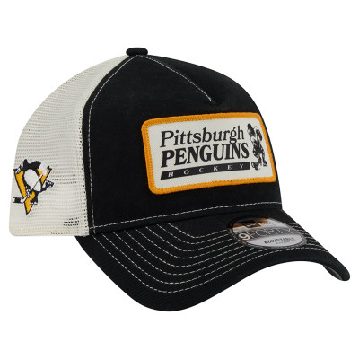 Бейсболка Pittsburgh Penguins New Era Black/White Skater Patch A-Frame 9FORTY Adjustable
