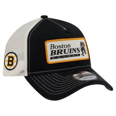 Бейсболка Boston Bruins New Era Black/White Skater Patch A-Frame 9FORTY Adjustable